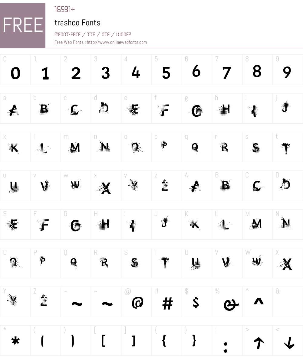 trashco Font Screenshots