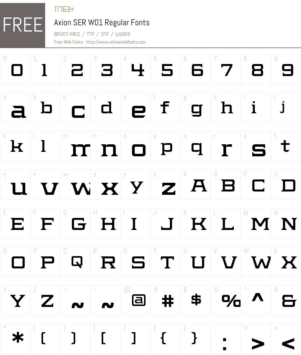 AxionSERW01-Regular Font Screenshots