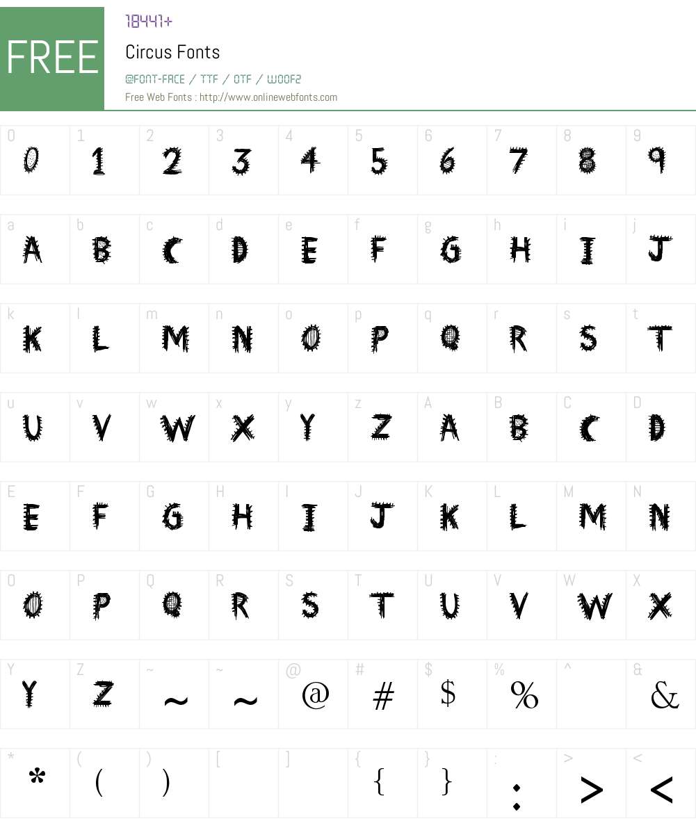 Circus Font Screenshots