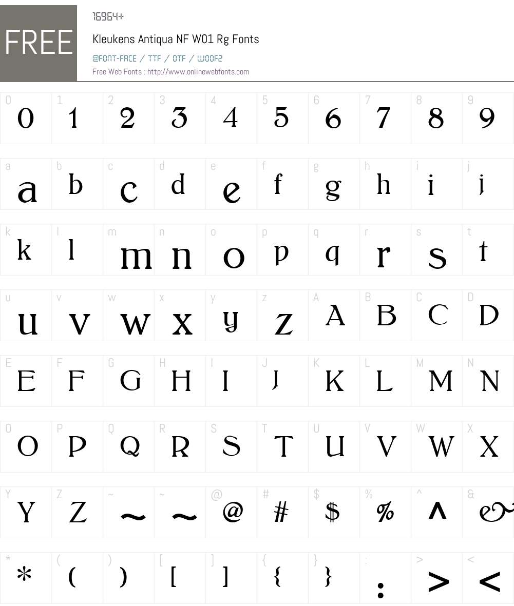 KleukensAntiquaNFW01-Rg Font Screenshots
