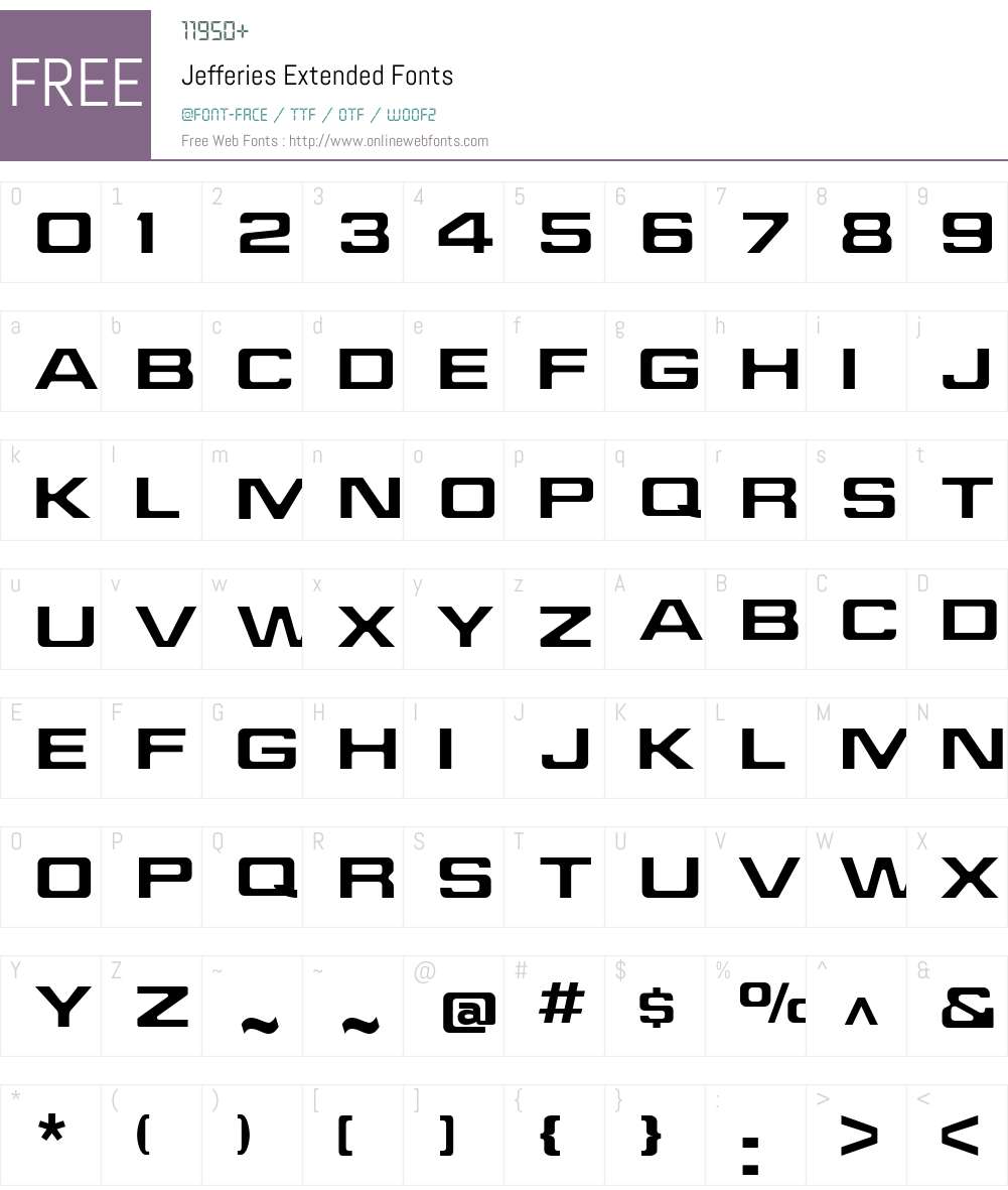 Jefferies Font Screenshots