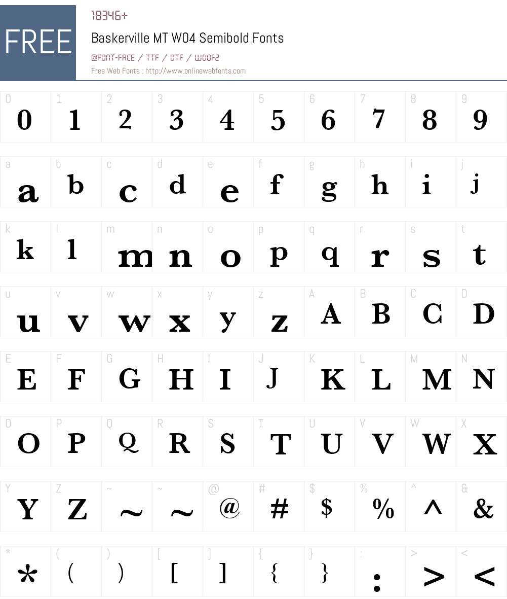 Monotype Baskerville Font Screenshots