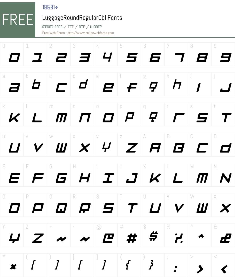 LuggageRound Font Screenshots