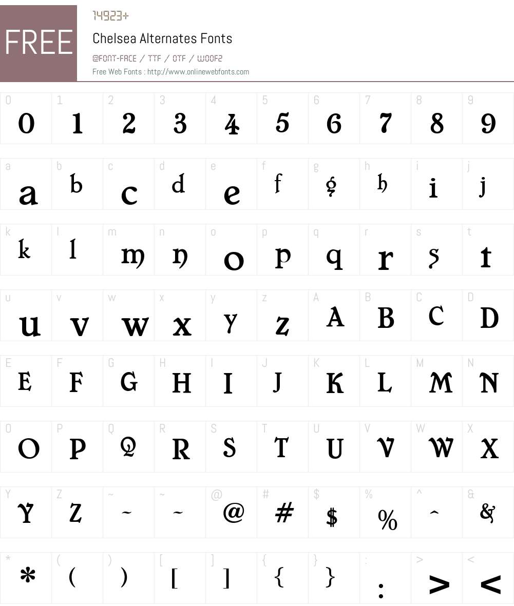 Chelsea Alternates Font Screenshots