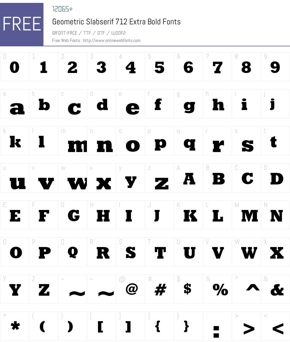 Geometric Slabserif 712 Font Screenshots