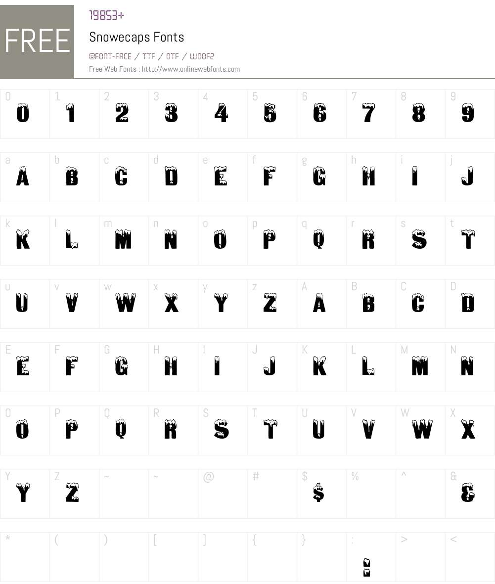 Snowecaps Font Screenshots