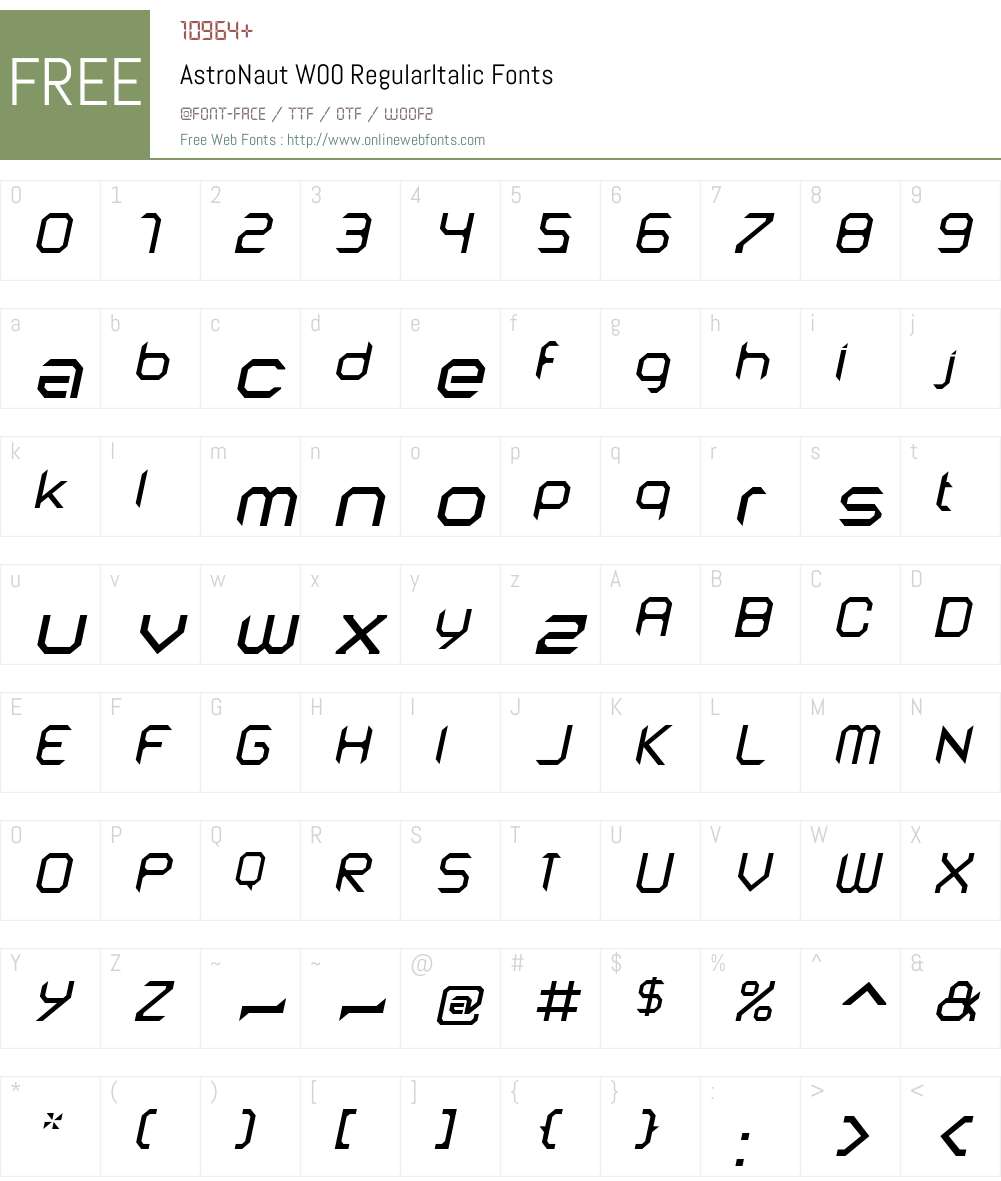 AstroNautW00-RegularItalic Font Screenshots