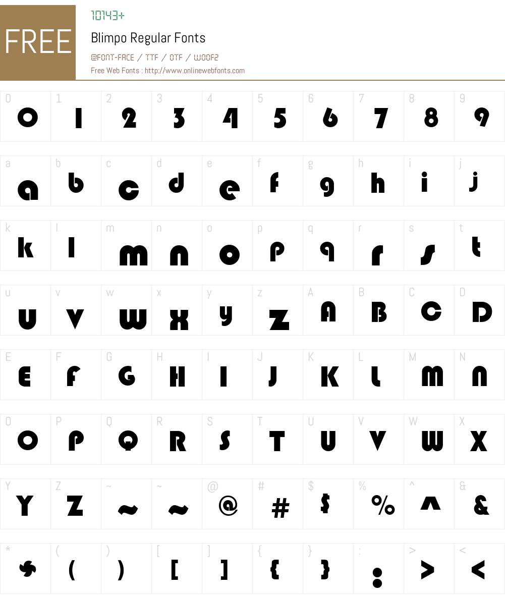 Blimpo Font Screenshots