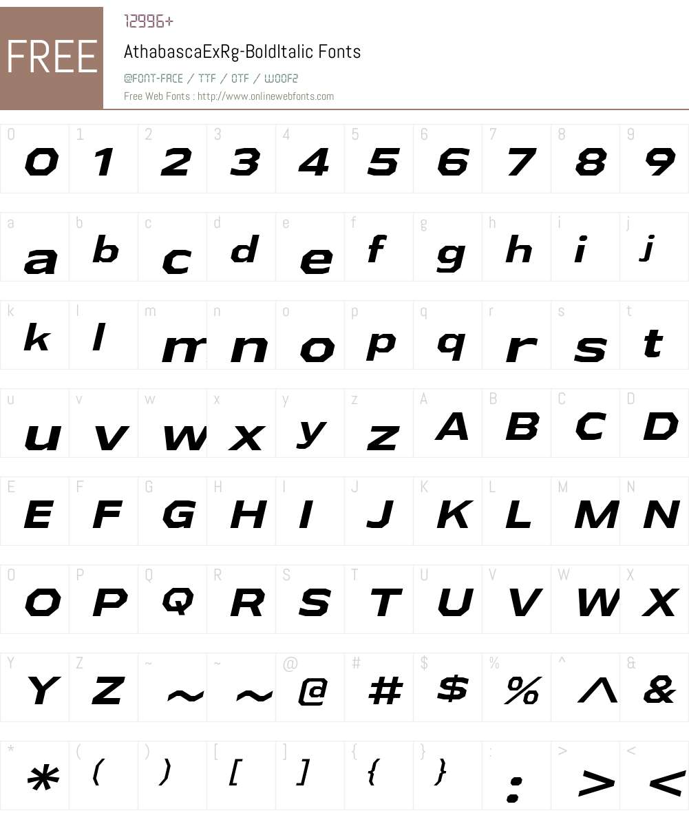 Athabasca Font Screenshots