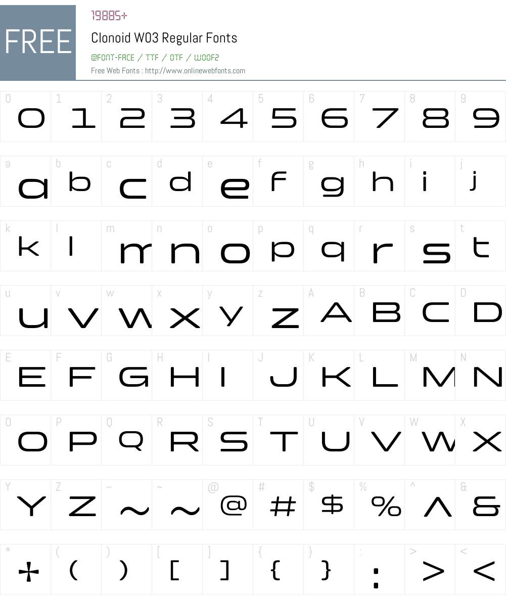 Clonoid Font Screenshots