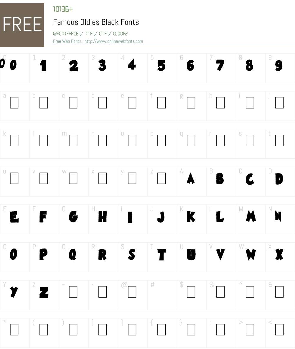 Famous Oldies Black Font Screenshots