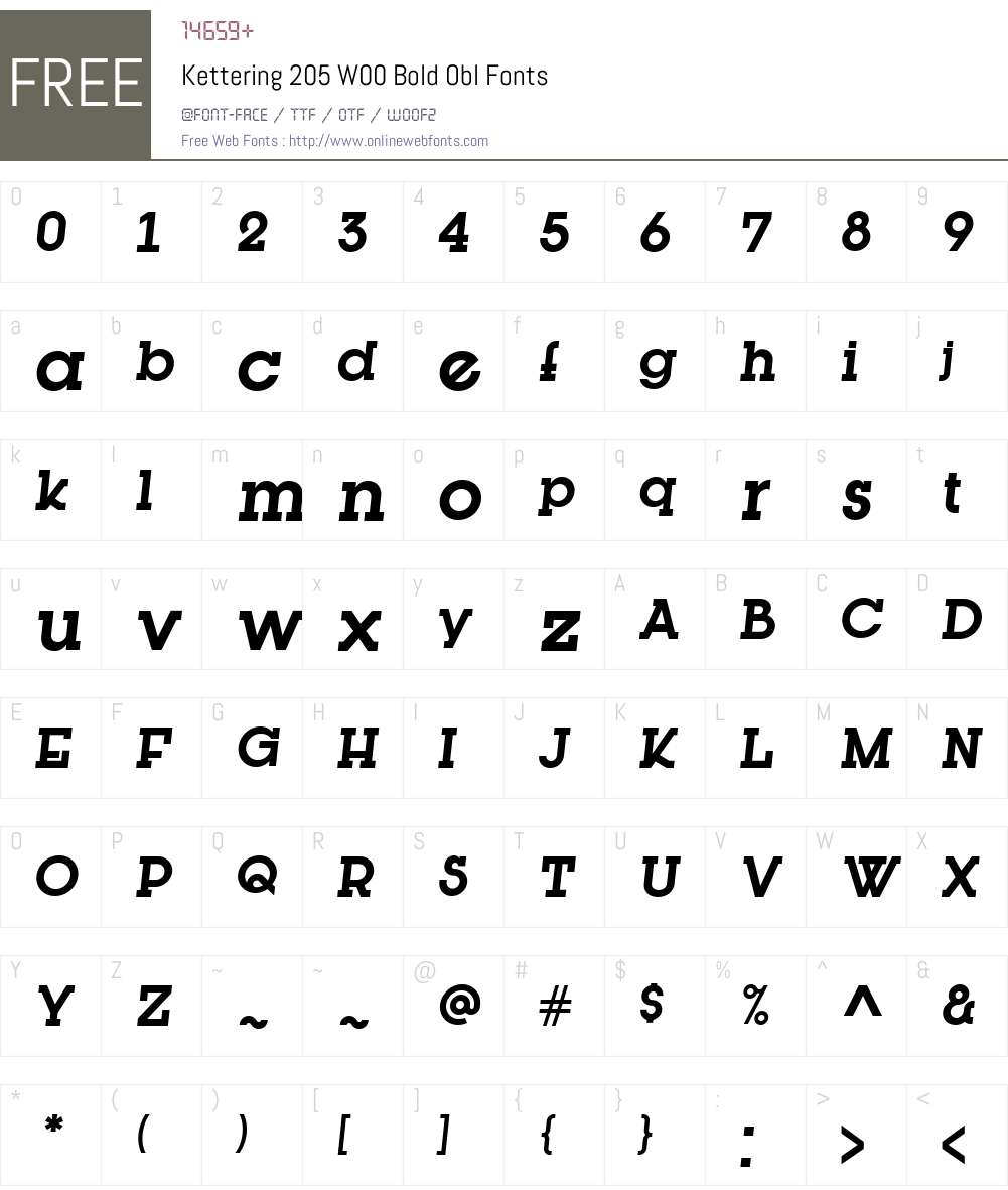 Kettering205W00-BoldObl Font Screenshots