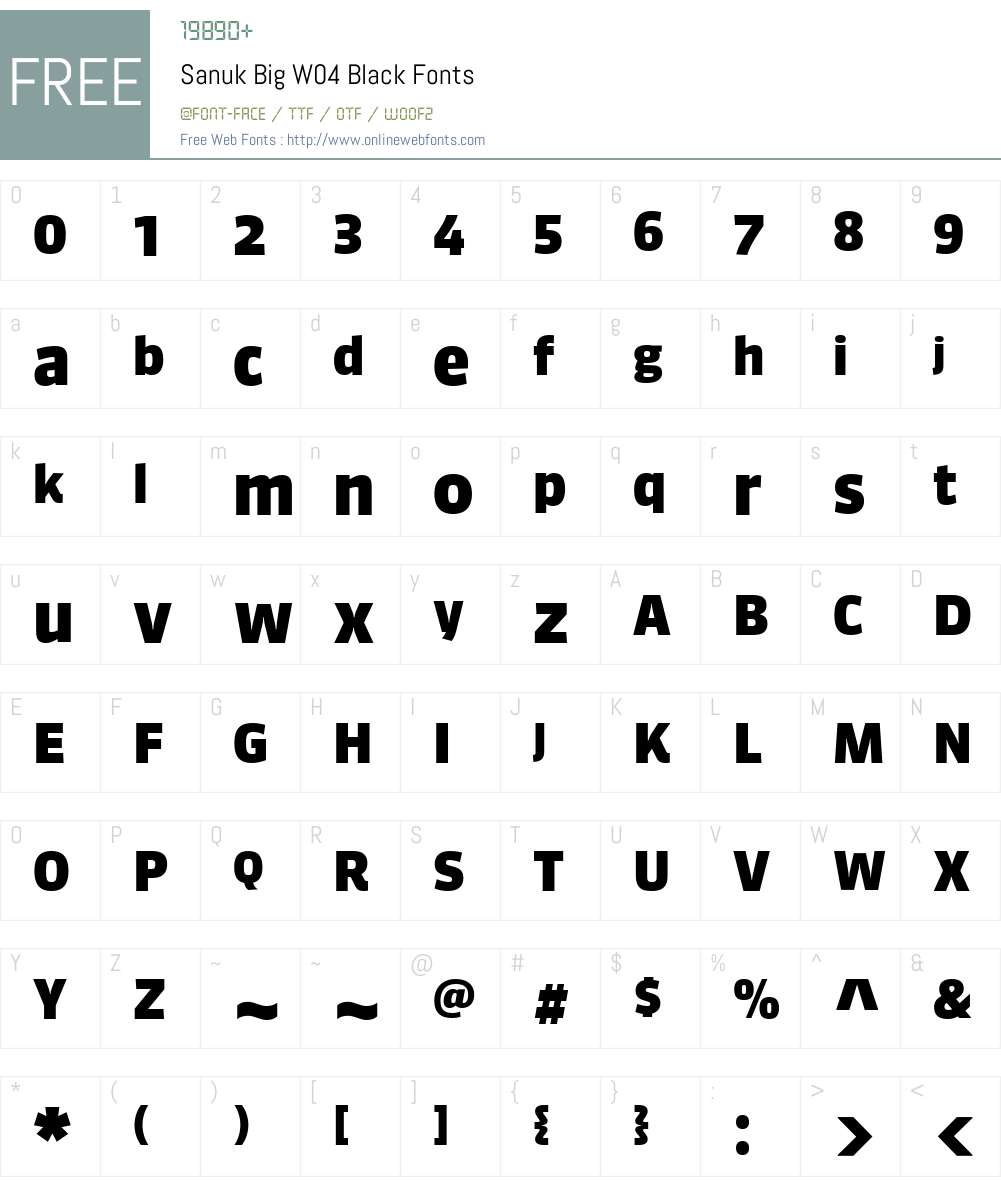 FF Sanuk Big Font Screenshots