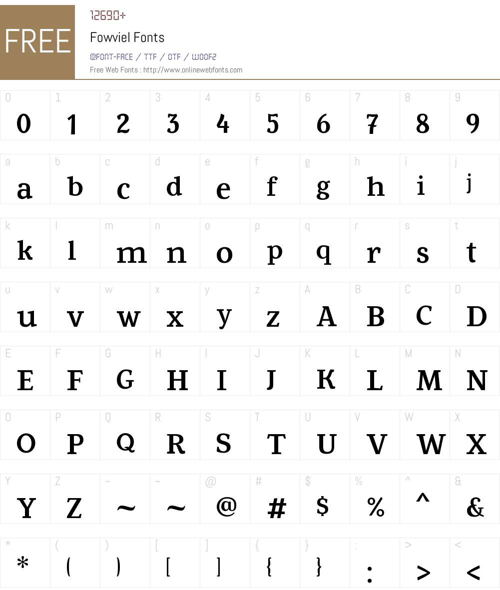 Fowviel Font Screenshots