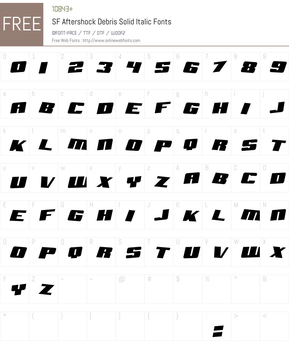 SF Aftershock Debris Solid Font Screenshots