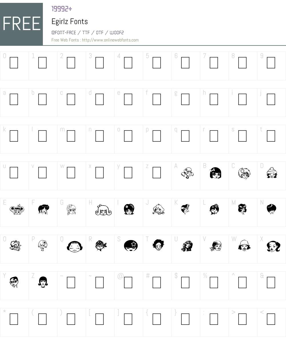 Egirlz Font Screenshots