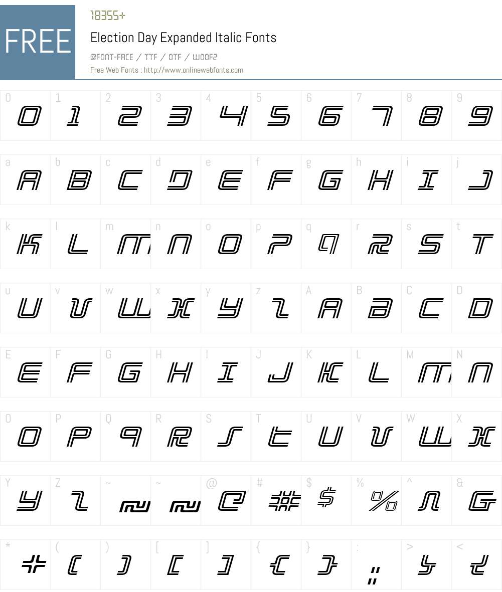 Election Day Expanded Italic Font Screenshots