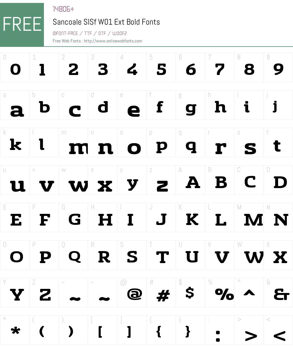 SancoaleSlSfW01-ExtBold Font Screenshots