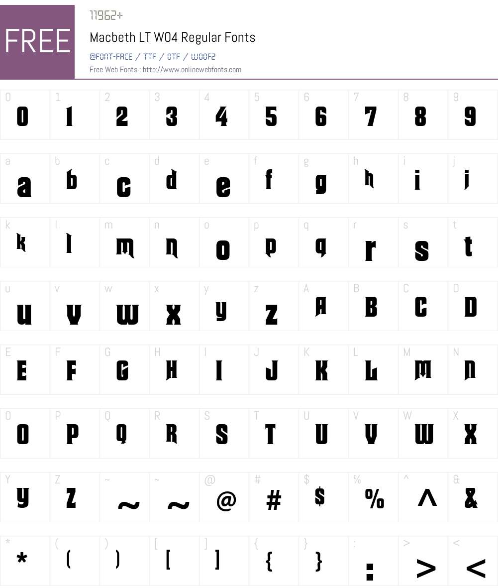 Macbeth Font Screenshots