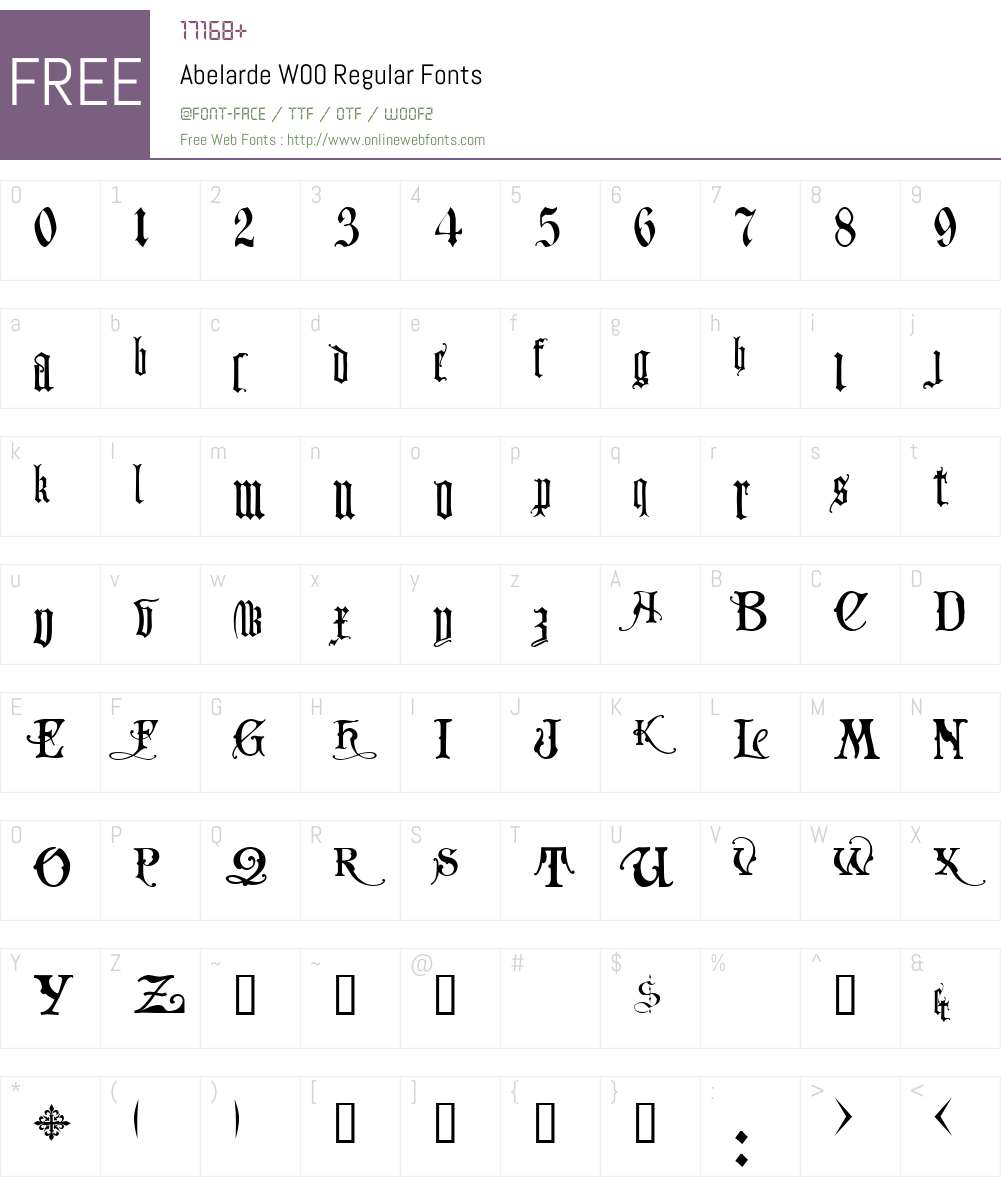 Abelarde Font Screenshots