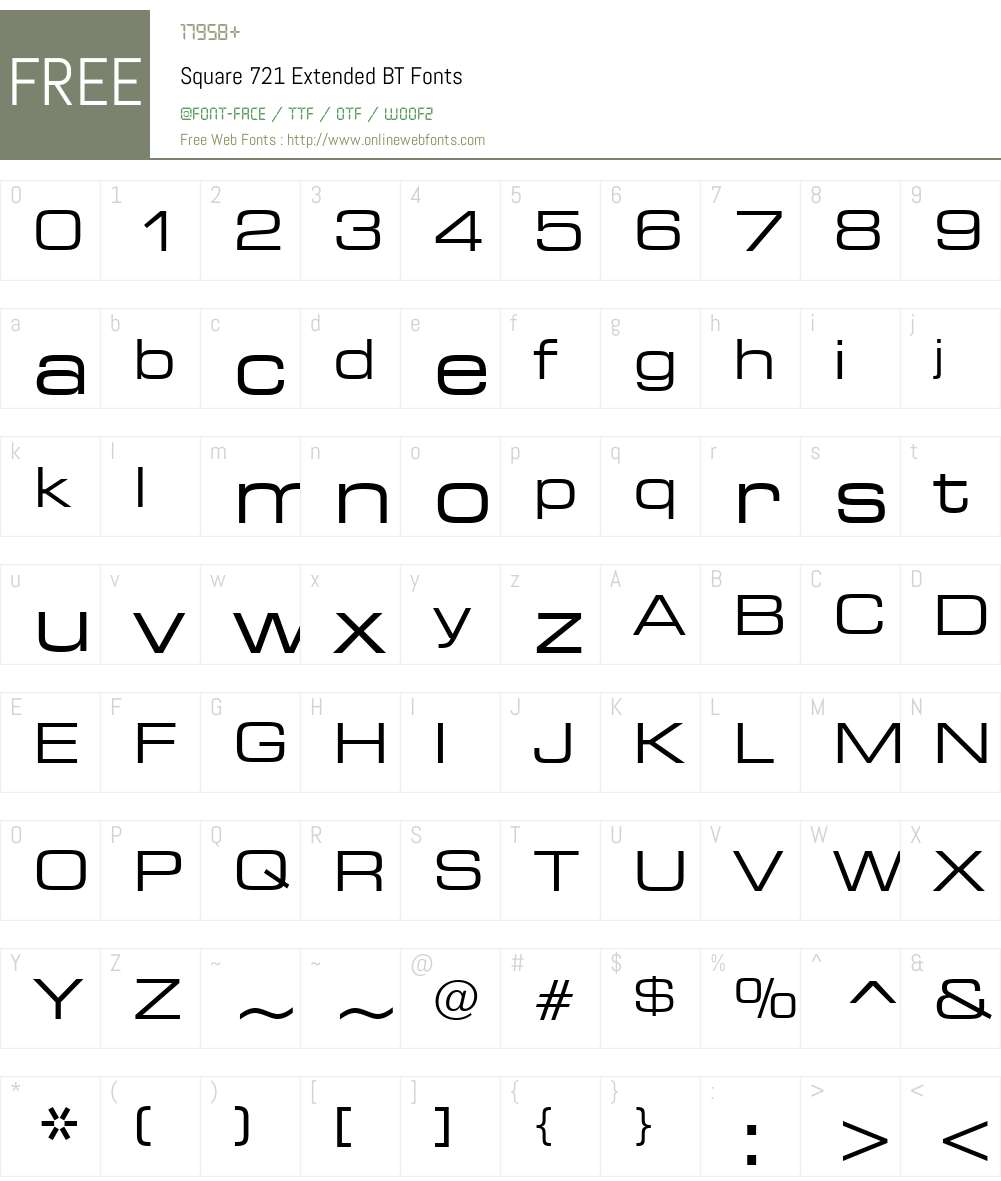 Square721 Ex BT Font Screenshots