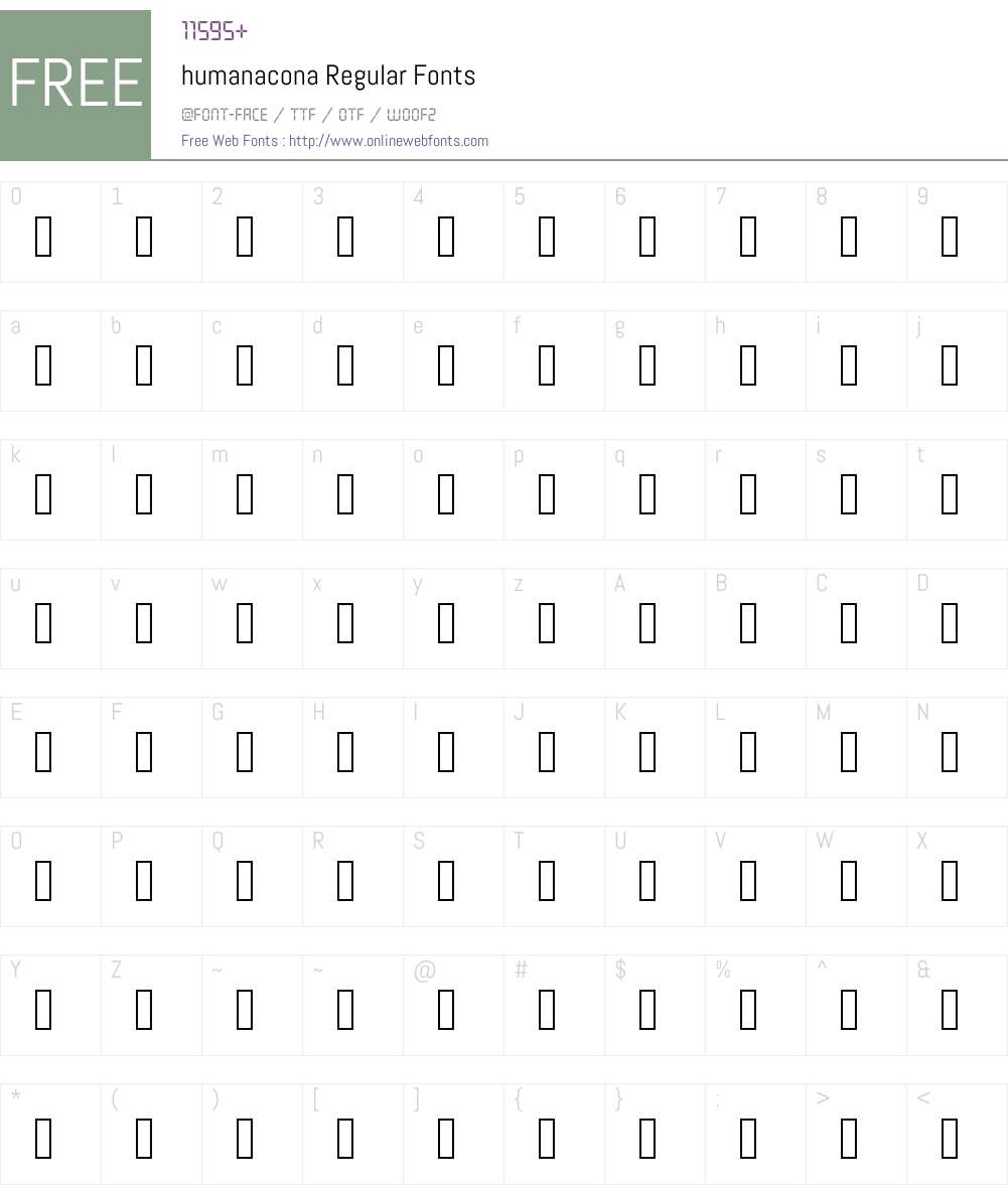 humanacona Font Screenshots