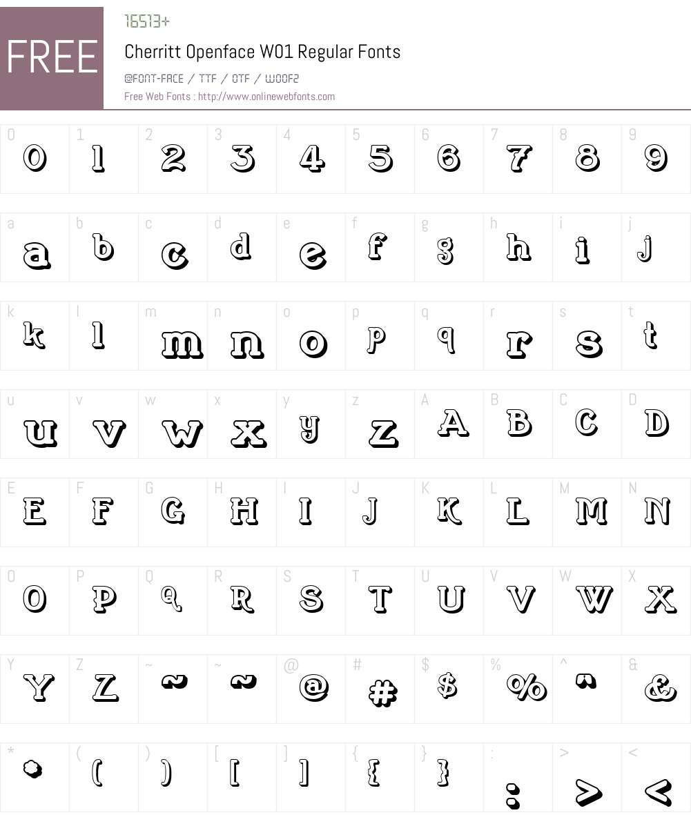 CherrittOpenfaceW01-Regular Font Screenshots