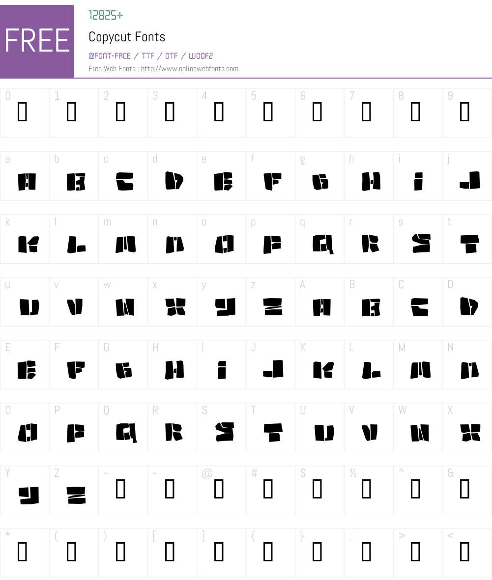 Copycut Font Screenshots