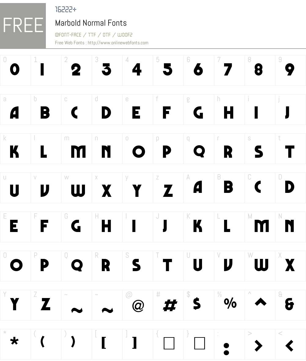 Marbold Font Screenshots
