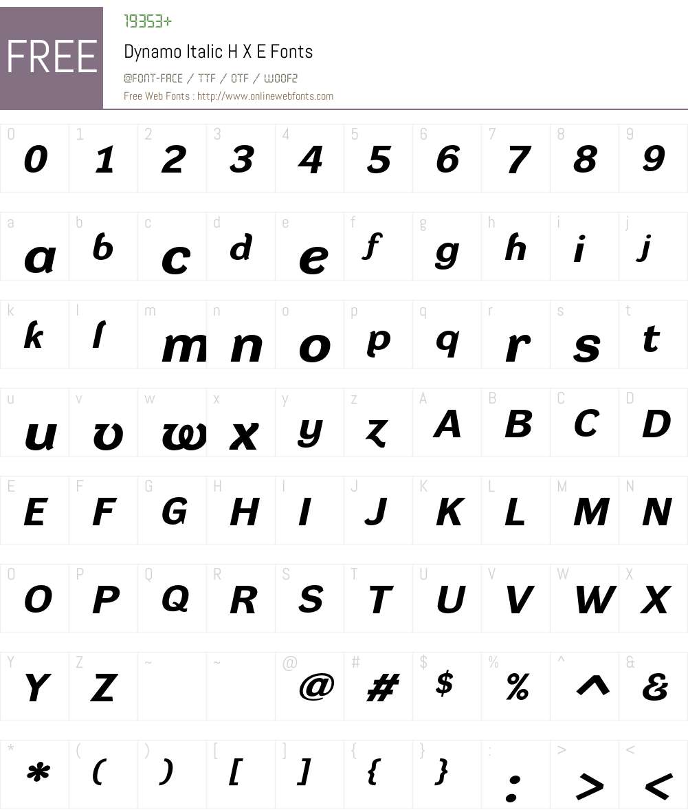 Dynamo RXE Font Screenshots