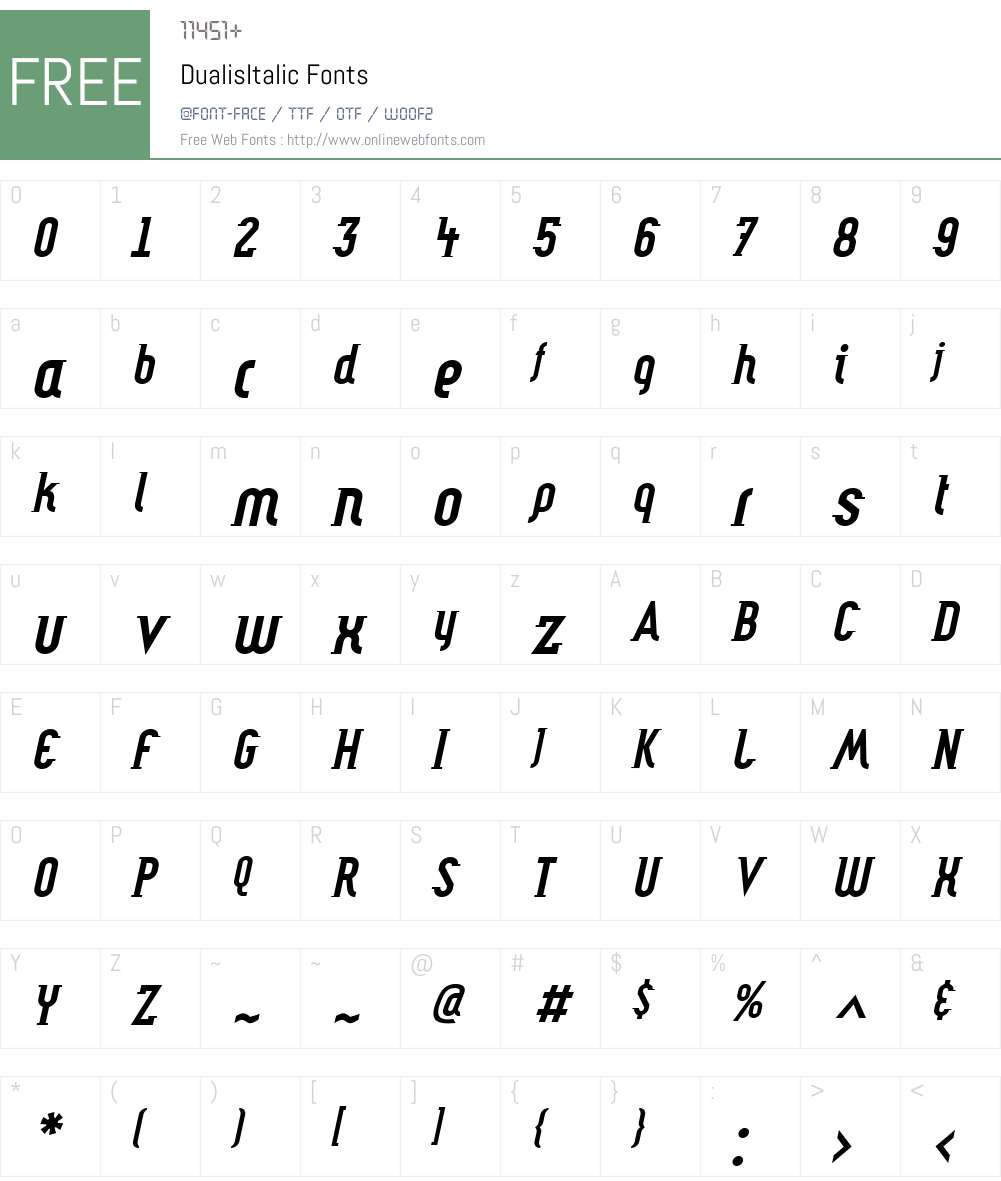 DualisW00-It Font Screenshots