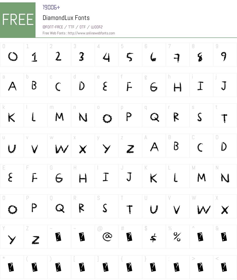 DiamondLux Font Screenshots
