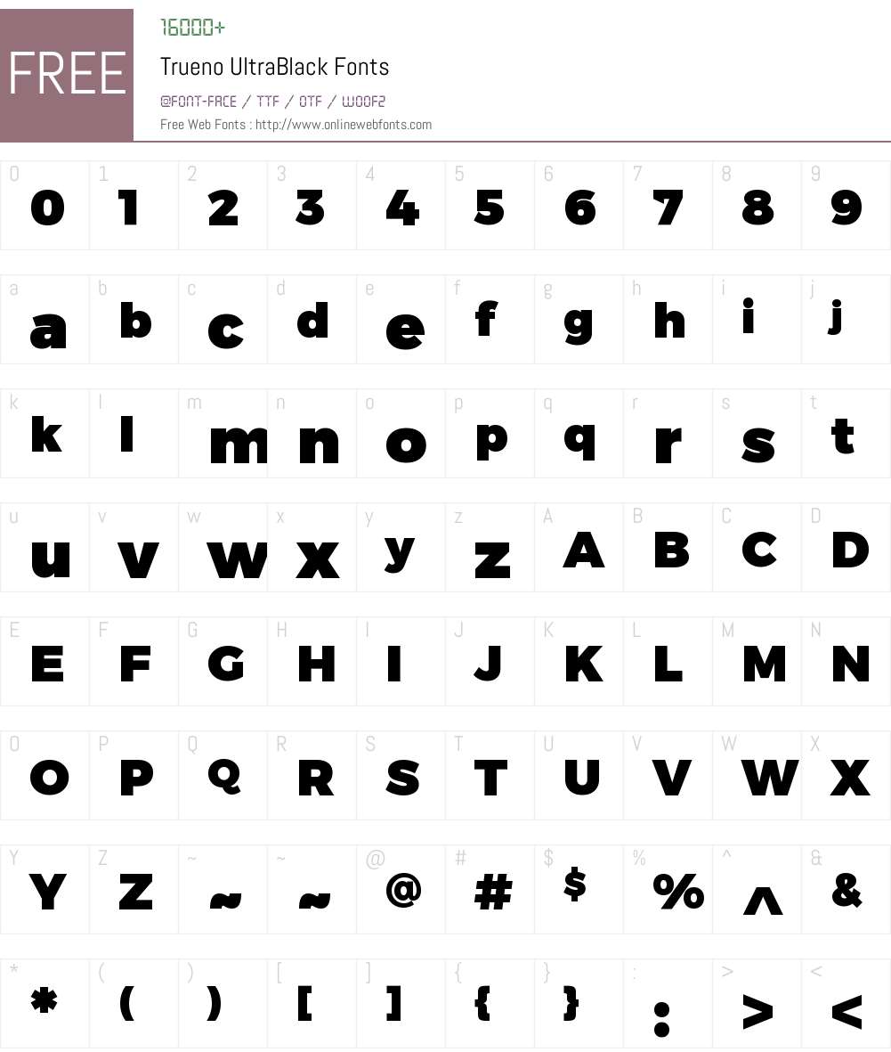 Trueno Font Screenshots