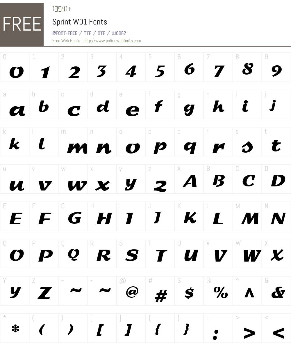 SprintW01 Font Screenshots