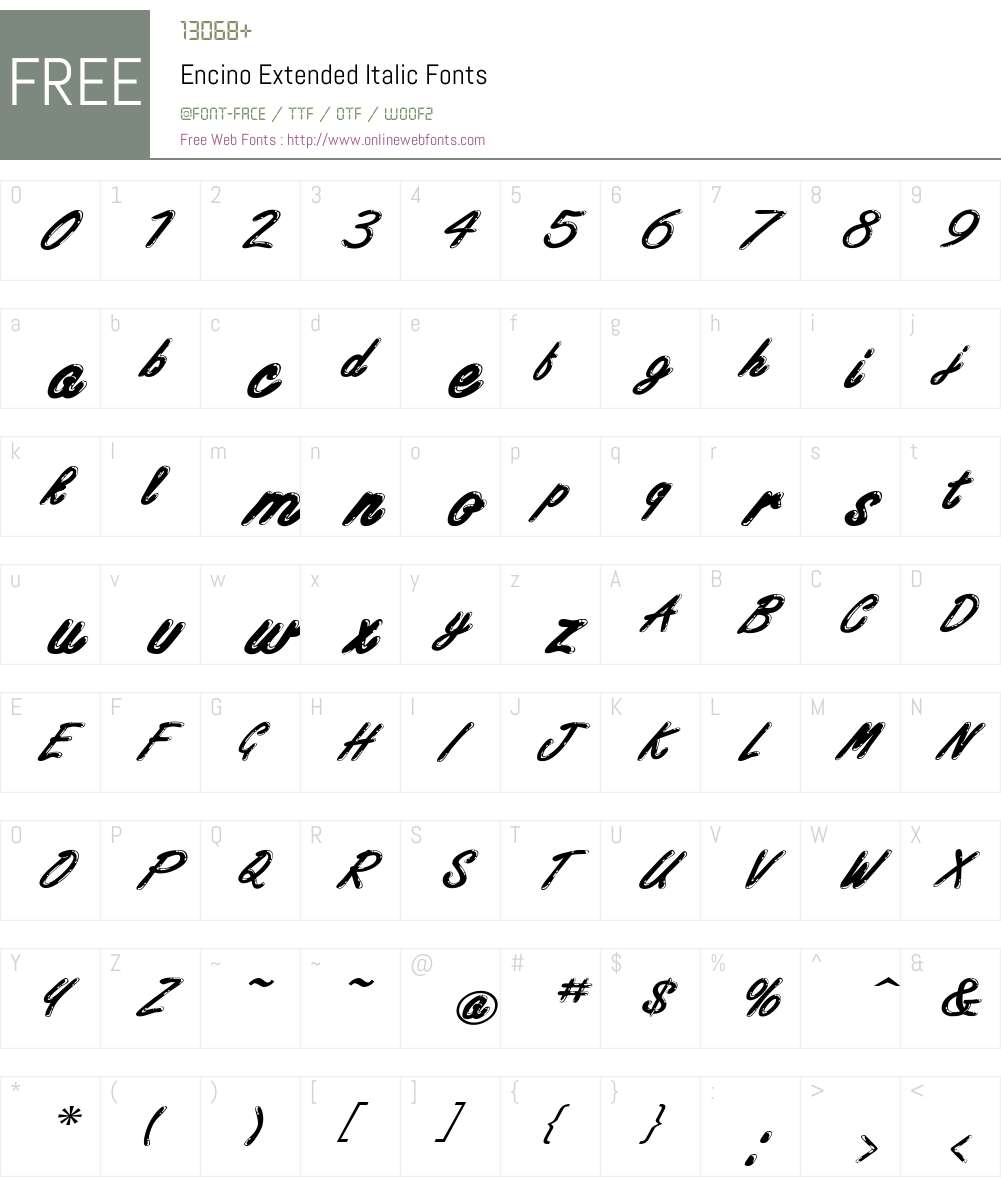 Encino Extended Font Screenshots
