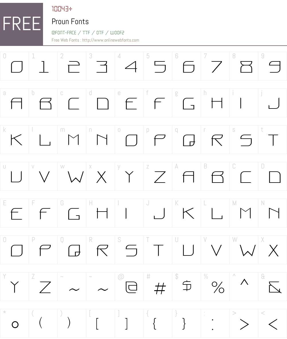 Proun Font Screenshots