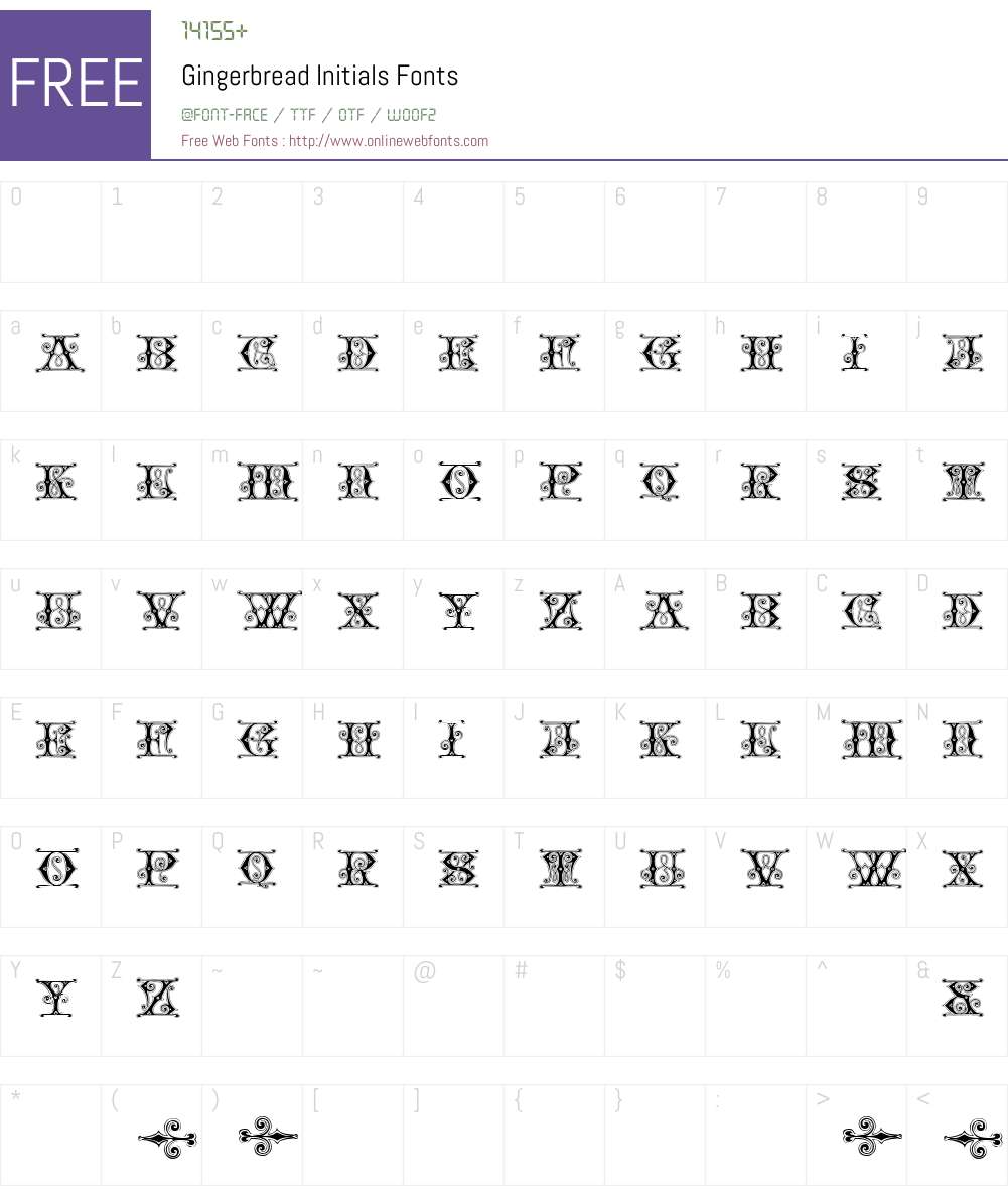 Gingerbread Initials Font Screenshots