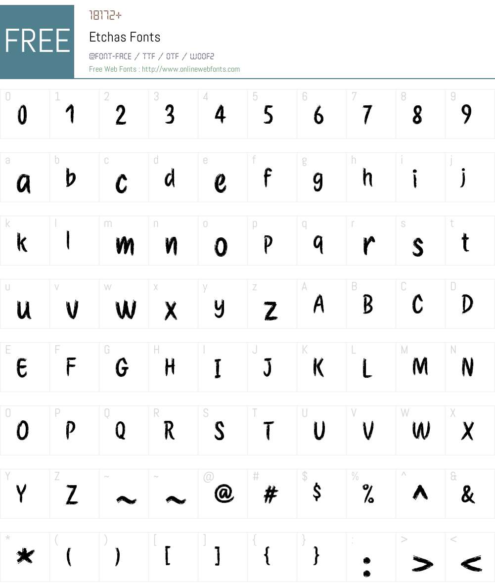 Etchas Font Screenshots