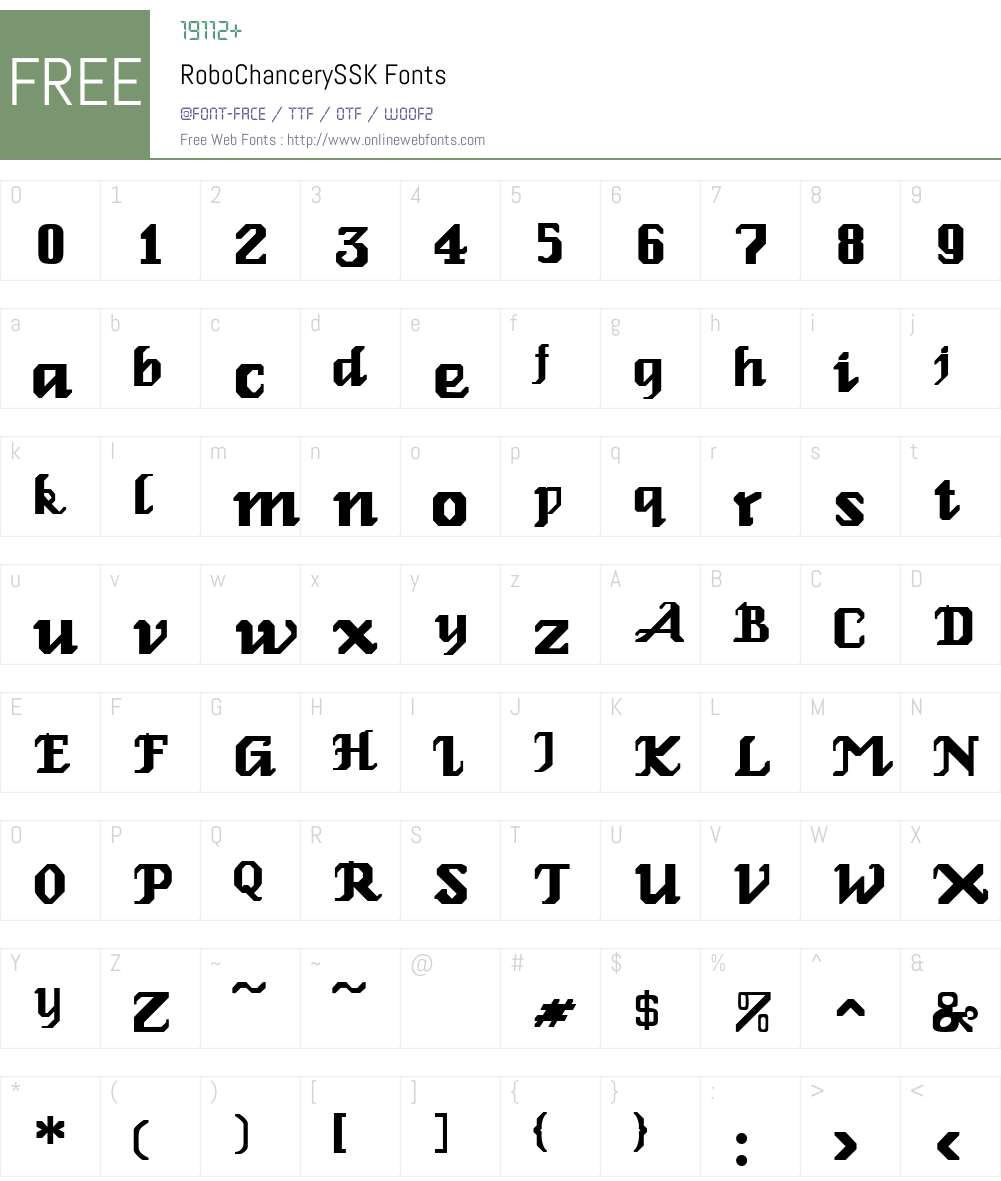 RoboChancerySSK Font Screenshots