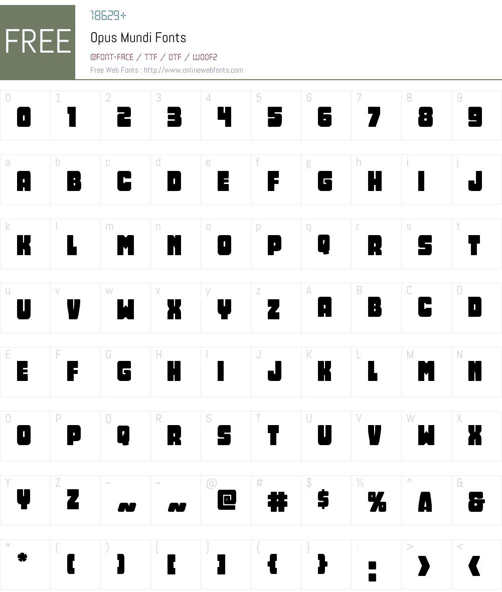 Opus Mundi Font Screenshots
