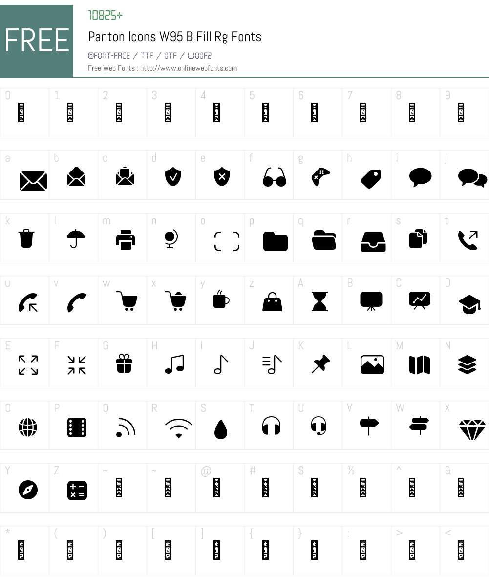 PantonIconsW95-BFillRegular Font Screenshots