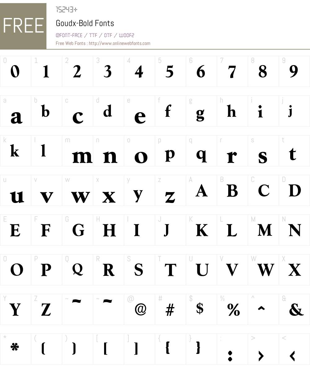 Goudx-Bold Font Screenshots