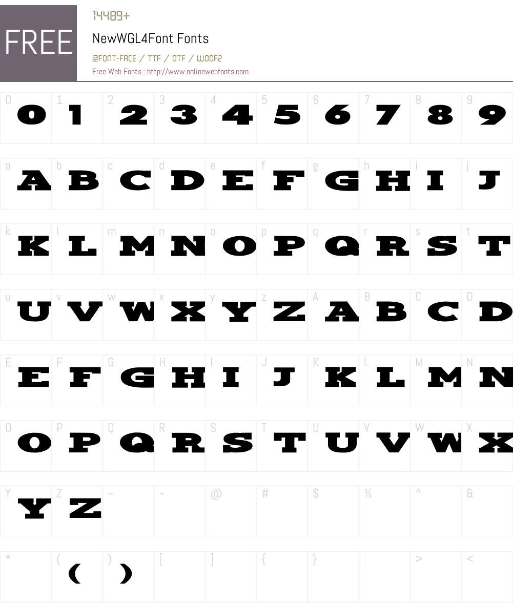 NewWGL4Font Font Screenshots