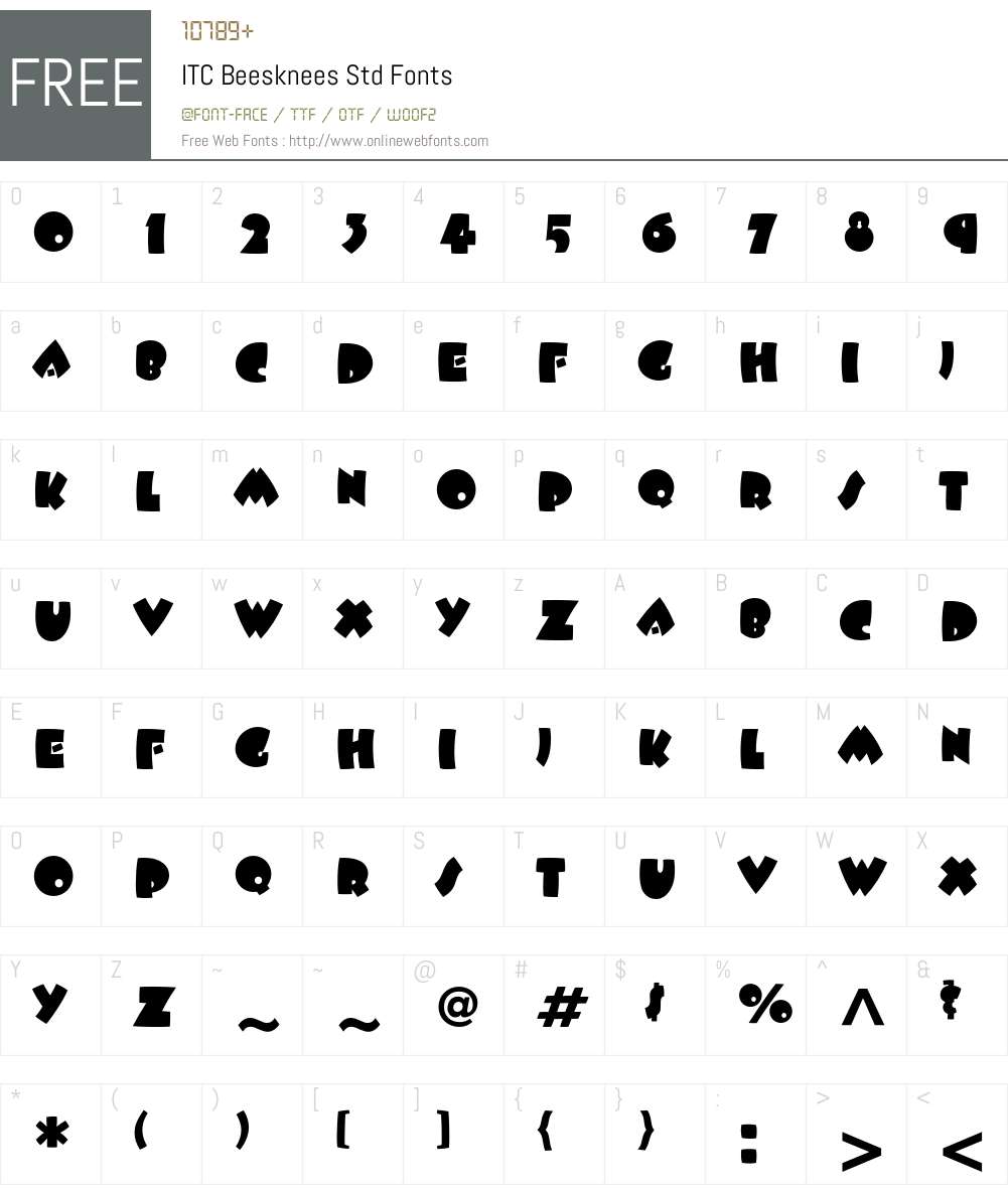 ITC Beesknees Std Font Screenshots