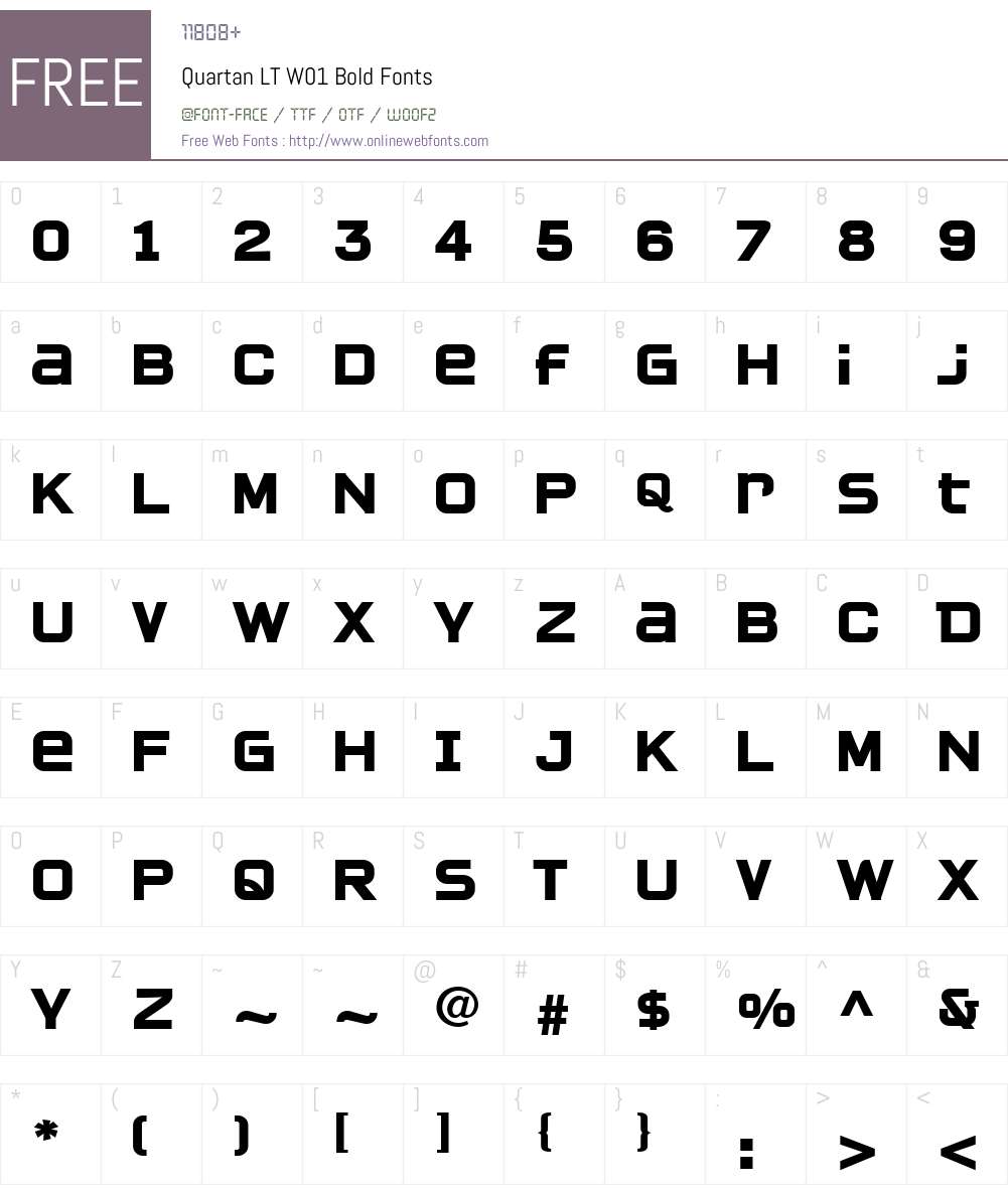 QuartanLTW01-Bold Font Screenshots