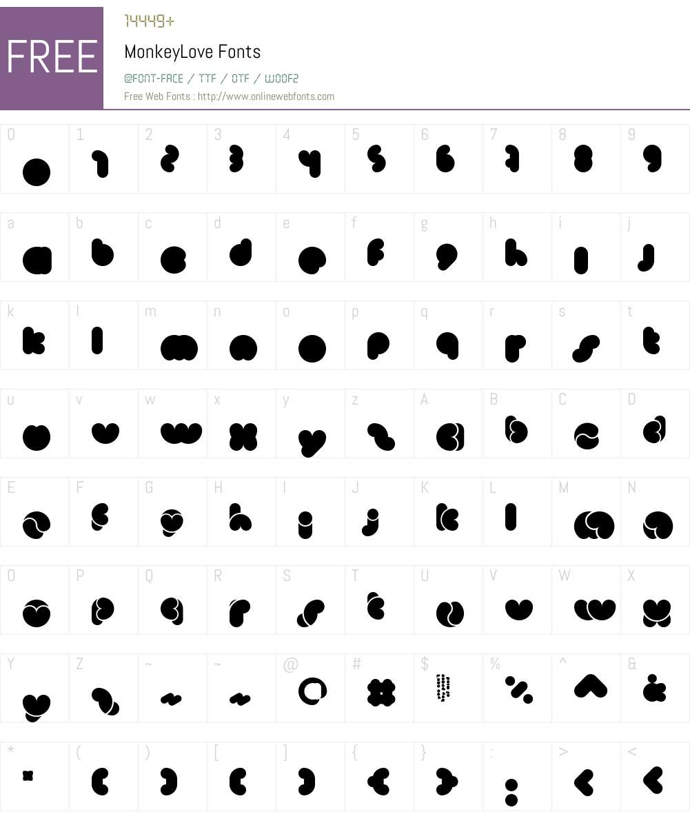 MonkeyLove Font Screenshots