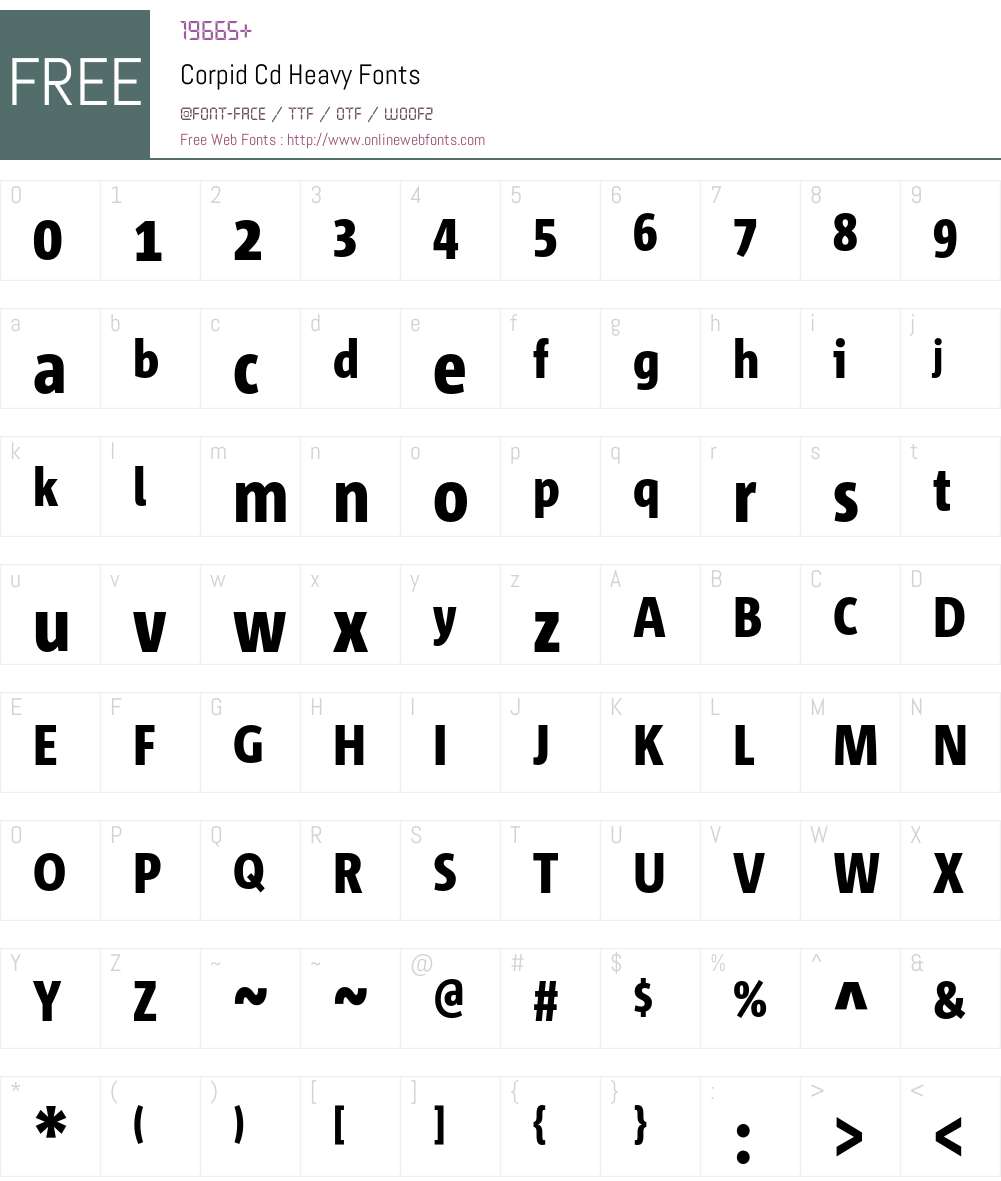 Corpid Cd Font Screenshots