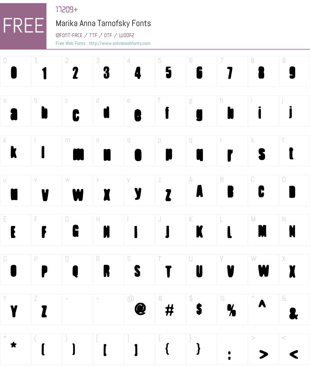 Marika Anna Tarnofsky Font Screenshots