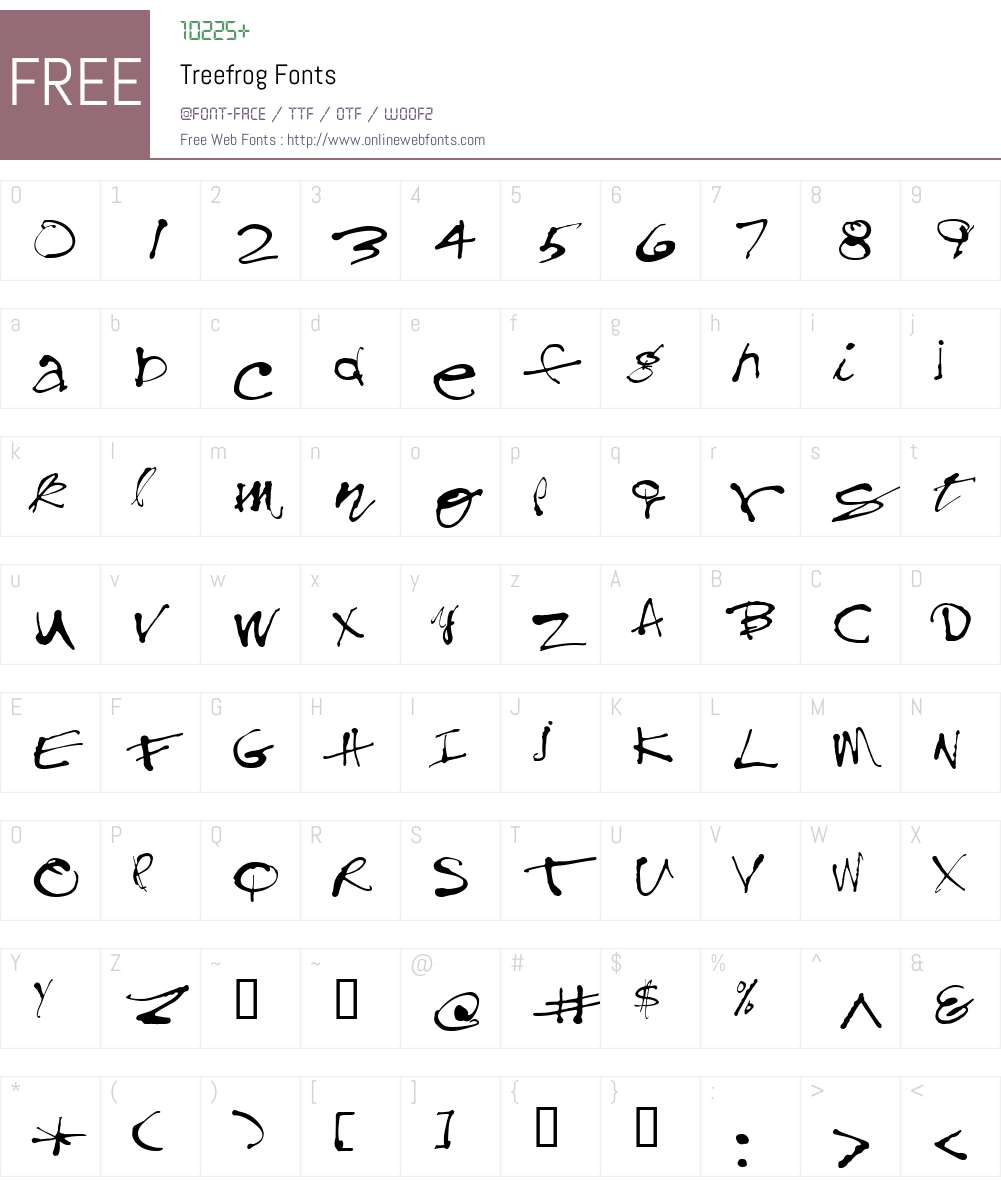 Treefrog Font Screenshots