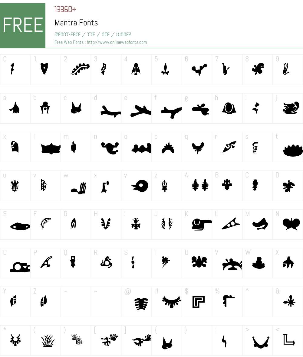 Mantra Font Screenshots
